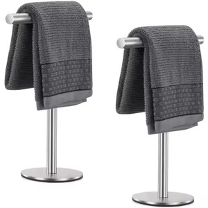 Metal Towel Holder With Silver Surface Artisan Work Offering Decorative Accent For Interiors - Product Image 5