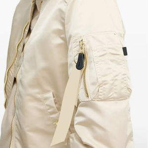 Top vente Satin tissu brillant coton côte femmes Streetwear mode veste universitaire broderie personnalisée femmes Satin veste - Product Image 3