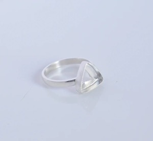 Collet de bague en argent 925, 3x3 à 30x30 MM coupe de lunette de pierres précieuses en forme de trillion, bague de bague en argent vierge bijoux à bricoler soi-même - Product Image 2