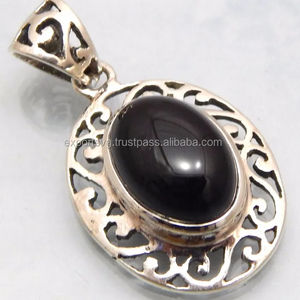 Pretty Black Onyx Gemstone 925 joyería de plata esterlina colgante mujeres niñas Regalo boda compromiso - Product Image 1