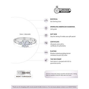 Adjustable 3 Stone Stylish Diamond Look <b>Ring</b> <b>for</b> <b>Men</b> and Women - Product Image 3