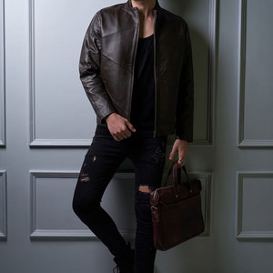 Nouvelle veste en cuir la plus vendue à la mode pour hommes vestes en cuir du Pakistan prix de gros veste en cuir pour hommes livraison DDP - Product Image 4