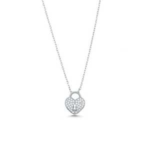 Colgante de Plata de Ley 925 con Forma de Corazón y Piedra Blanca para Regalo - Product Image 4