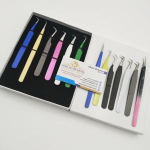 Pinces à épiler professionnelles pour extensions de cils, différentes couleurs, acier inoxydable, pinces solides - Product Image 5