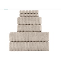 Ensemble de serviettes de bain DAFNI BIG PAZAR en tissu éponge côtelé tricoté à la chaîne 100% coton, absorbant l'humidité, poids moyen, 6 pièces, 200g/m², 54/55 pouces