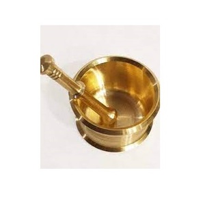 Mortero y Maja de latón directo de fábrica para uso en la cocina Mortero y Maja de estilo moderno medio fabricados por la India - Product Image 4
