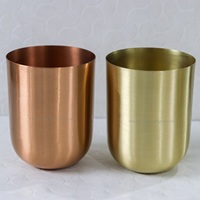 Bocaux à bougies en fer plaqué cuivre et laiton, 8oz-16oz, vides, finition mate, pour la fabrication de bougies, la décoration intérieure et l'artisanat métallique