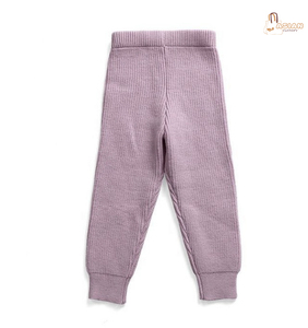 Pantalones de punto cálidos para bebés Pantalones sólidos de alta elasticidad para niños - Product Image 2