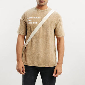 เสื้อยืดพิมพ์ลายสกรีนสีล้วนของผู้ชายเสื้อยืดผ้าฝ้าย100% แห้งเร็วเสื้อยืดผ้าฝ้ายโอเวอร์ไซส์ที่กำหนดเอง - Product Image 1