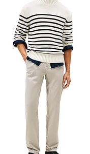 Pantalon de survêtement pour homme, coupe slim fuselé, tissu extensible, look confortable et intelligent, coupe droite, taille haute, fabriqué en toile - Product Image 3