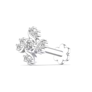 Meilleure qualité 18k or jaune certifié laboratoire cultivé diamant soleil brillant nez broche Fine Piercing bijoux nez goujon pour les mariages - Product Image 2