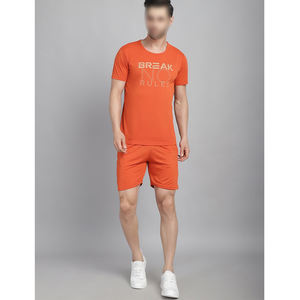 Couleur unie orange avec son propre style Prix compétitif Bonne vente Nouveau design Doux au toucher Ensemble de t-shirts en coton respirant - Product Image 1