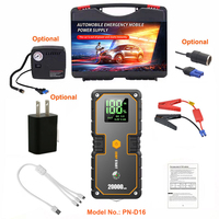 Démarreur portable 12V pour véhicule avec gonfleur de pneus, 2000A de pointe, batterie externe lithium-ion 10000mAh, écran LED pour voiture, moto, camion