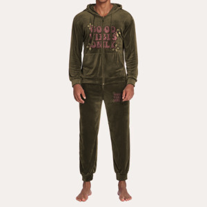 Dessin Élastique Hommes Velours Survêtements Hoodie Sweatpants Jogger Sets Cargo Pants Tracksuits Unisex Sweat Suits 2 Piece Sets - Product Image 2