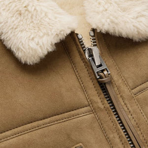 High Quality Men's Slim Fit Shearling Motorcycle Leather <b>Jacket</b> Classic <b>Biker</b> Smart Casual Stand Canvas High Street Moto <b>Jacket</b> - Product Image 6