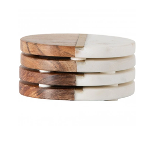 Sous-verre en bois et en marbre de la meilleure qualité Fabricants de forme hexagonale Ensemble de sous-verre de bar personnalisé à un prix raisonnable - Product Image 4