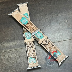 Correa de Reloj de Cuero Genuino con Diseño de Flores, Fabricada Directamente en Fábrica, para Relojes Unisex de Lujo con Cierre Metálico, 2025 - Product Image 1