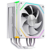 Refroidisseur d'air numérique blanc XINMAI pour CPU, 4 caloducs, ventilateur ARGB PWM 120 mm, affichage de la température pour PC de jeu AM5 LGA1851