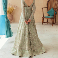 Nouvelle robe de soirée en soie géorgette lourde pour femmes, tenue ethnique indienne, robe longue pour femmes