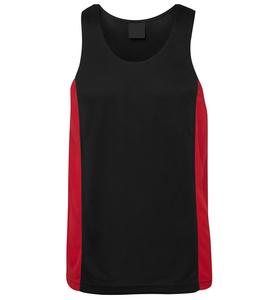 เสื้อกล้ามออกกำลังกายแขนกุดสำหรับผู้ชายผ้าคอตตอนสีดำ - Product Image 1