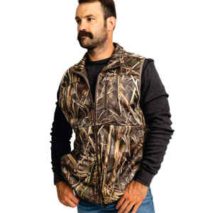 Realtree <b>MAX</b>-7 Puffer Vest for Hunting High-Pile Plush Fleece Lining Zipper Pockets Outer Wear for Warmth Versatile Performance - Product Image 1