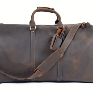 กระเป๋าทรงดัฟเฟิลกระเป๋าหนังทำด้วยมือสุดหรูมีความจุขนาดใหญ่ออกแบบโลโก้ได้ตามต้องการมีซับในโพลีเอสเตอร์สำหรับทั้งชายและหญิงกระเป๋าน้ำหนักเบา - Product Image 2