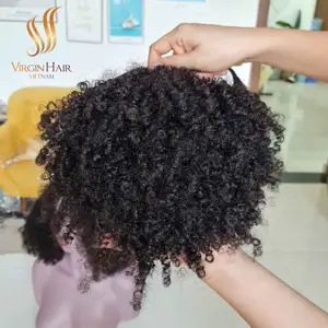 Wholesale Drawstring Ponytail Human Hair Extensions Raw Virgin Cuticle Aligned Vietnamese Supplier