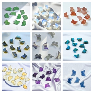 Pierre précieuse en forme de papillon en fluorite naturelle 12x7 MM sculptée à la main pour la fabrication de bijoux - Product Image 3