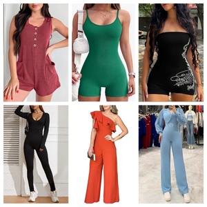 Combinaison de boîte de nuit à la mode 2025 avec manches longues et jambes larges Longueur irrégulière douce et profonde colorée avec poches-pour le yoga - Product Image 5