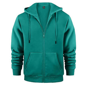 Sudadera con Capucha de Invierno para Hombre, Diseño de Patrón Sólido con Cierre, Tejido de Felpa Francesa Bordada, Material de Poliéster/Algodón - Product Image 6