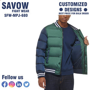 เสื้อแจ็คเก็ตพัฟเฟอร์ผ้าแคนวาสคอจีนสำหรับผู้ชาย ระบายอากาศได้ดี ใส่กันหนาว มีกระเป๋า  รับทำโลโก้ OEM - Product Image 3