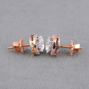 Boucles d'oreilles à la mode en or 14kt rond cultivé en laboratoire diamant beaux bijoux de luxe Bling avec cadeau de fête pour les femmes - Product Image 6