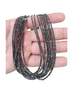 LUSTRE LDOO27 Black Diamond Faceted Rondelle <b>Loose</b> <b>Beads</b> 2mm Diameter Strands Jewelry Making Stone Material Good Quality - Product Image 1