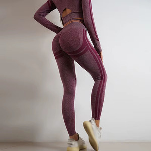 Venta al por mayor de leggings de yoga levantamiento de glúteos de cintura alta entrenamiento deportes Fitness mujeres mallas de yoga con logotipo personalizado - Product Image 5