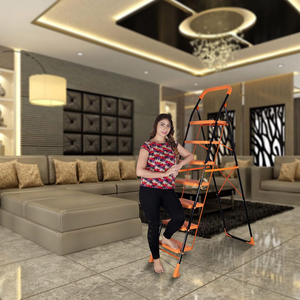 Échelle pliable en acier allié industriel Parasnath à 7 marches avec marches en plastique antidérapantes 7,2 pieds pour usage domestique - Product Image 5