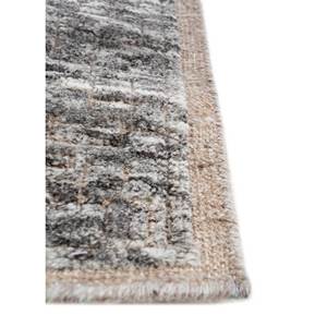 Alfombra Abstracta de Lana Gris y Negra Anudada a Mano para Decoración del Hogar Estilo Boho para Sala de Estar o Pasillo -AKWT-1059 - Product Image 4