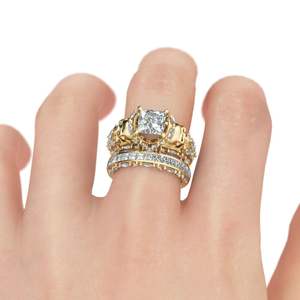 Jeulia Platinum Tone Princess Cut Zircon Geometric <b>Skull</b> <b>Ring</b> - Product Image 4