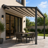 Auvent rétractable en aluminium avec protection solaire en PVC imperméable pour balcon, terrasse, fête en plein air, rassemblement, protection contre la pluie