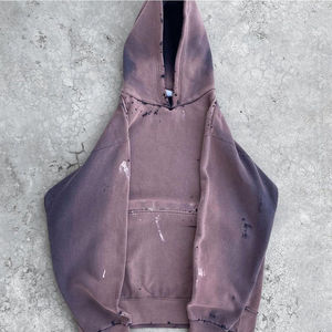 Sudadera con Capucha OEM, Lavada al Ácido, Estilo Vintage, Efecto Desgastado por el Sol, Personalizable con Impresión, Tejido Grueso, 100% Algodón, para Hombre, Invierno - Product Image 6