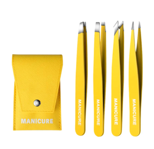 แหนบคิ้วปลายแหลมสีเหลือง1/2/4ชิ้นเครื่องมือความงามเครื่องมือสแตนเลสแต่งหน้าสำหรับคิ้ว - Product Image 1