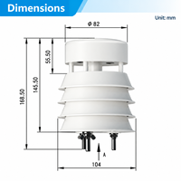 Station météo à capteur ultrasonique Coda CDQ-T6A 5 en 1 pour serre, OEM, température/vitesse/direction/humidité/pression, IP65, 1 an