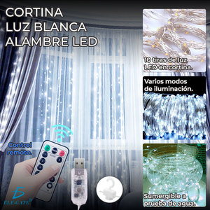 Catena Luminosa a LED Bianca per Decorazioni Natalizie, Corpo Lampada in PVC con Applicazione in Rame per Giardino - Product Image 4