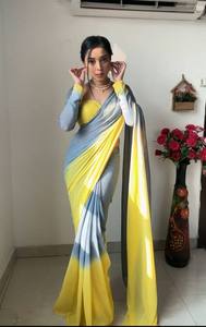Indian Supplier Unique Design Georgette Printed Saree for Women Ideal Traditional Indian <b>Clothing</b> Options From India - Product Image 3