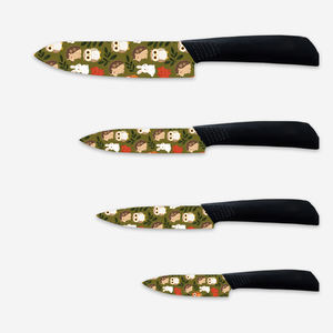 Ensemble de couteaux de chef en céramique en stock avec manche en plastique, 4 pièces, outils de cuisine en vrac, livraison rapide - Product Image 1