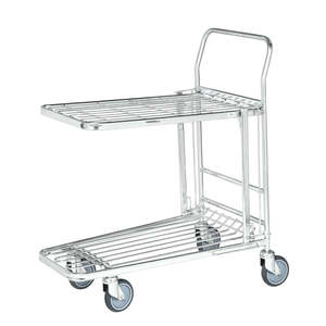 Convenient Shopping Trolleys with <b>Plastic</b> Fabric Metal Steel Materials Featuring PP Mesh <b>Basket</b> and PU Surface Handling - Product Image 1