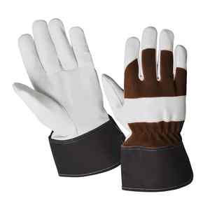 Recién llegado, guantes de trabajo de cuero de diseño personalizado, puño de seguridad de alta calidad, resistente al calor, duradero, transpirable - Product Image 1