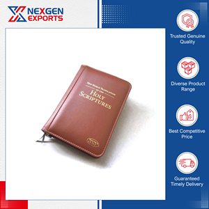 ปกหนังสือไบเบิลหนังแท้ คุณภาพดีที่สุด ดีไซน์โดดเด่น รับผลิตแบบ OEM ปรับแต่งสีและโลโก้ได้ ตลาดโลก ผู้ซื้อจำนวนมาก ประเทศอินเดีย - Product Image 3