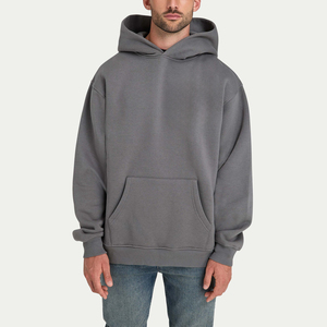 New Arrival Men's Baggy Hoodies Drop Shoulder Custom Logo Printing Embroidery Cotton <b>Fleece</b> Casual Long Sleeve Hoodies - Product Image 2