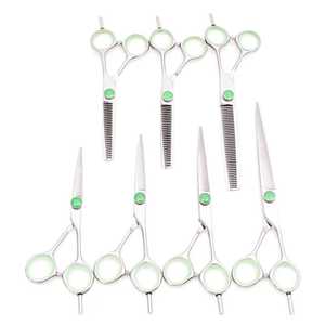 Juego de Tijeras de Peluquería Profesionales de Acero Inoxidable para Cortar y Entresacar, para Uso en Casa o Salón, Tijeras de Peluquería Rectas y Afiladas con Estuche de Cuero - Product Image 1