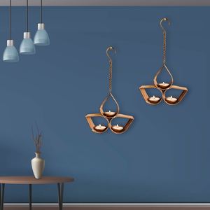 Handcrafted Vintage <b>Hanging</b> Luxury Candle <b>Holder</b> 7.5inch Metal Gold <b>Tealight</b> Candle <b>Holder</b> for Home Decor Outdoor Home Decor - Product Image 5